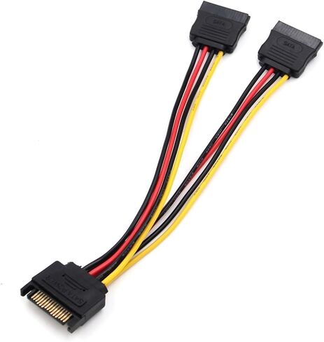 N/ew 1pc All SATA 15Pin Male to 2 SATA 15 Pin Female 15Pin Power HDD Splitter Connector Cable for PC Computer in Saudi Arabia