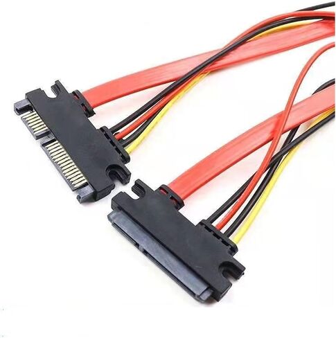 SATA7+15 Extension Cable SATA Data Power Male to Female Hard Disk Serial Power Cable(10cm Red) in Saudi Arabia