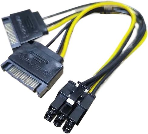 2x15Pin SATA to 6/8 Pin PCI-E SATA Cable Power Splitter Cable Power Supply Cable SATA Adapter Cable Graphics Card Power Cord(to 8 Pin) in Saudi Arabia