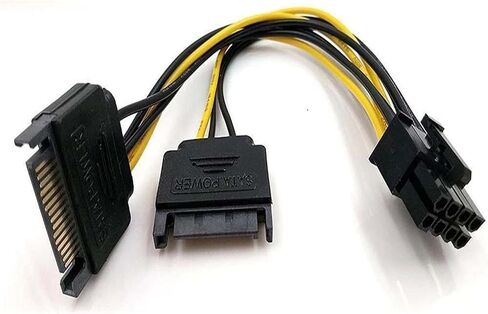 2x15Pin SATA to 6/8 Pin PCI-E SATA Cable Power Splitter Cable Power Supply Cable SATA Adapter Cable Graphics Card Power Cord(to 8 Pin) in Saudi Arabia