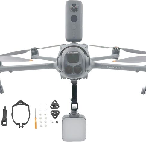 حامل تمديد الكاميرا 2 في 1 لـ DJI Mavic 4 Pro ، حامل تركيب LED LED لـ Insta360 x5 x4 × 3 Ace Pro 1 2/GoPro Action Camera تثبيت الدعائم in Saudi Arabia