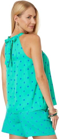 Lilly Pulitzer Rori Top for Women - High Pleated Neckline and Straight Hemline, Gorgeous and Stylish Top in Saudi Arabia