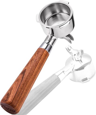 Portafilter 51 ملم لـ Casabrews 3700/CM5418 ، مقبض Espresso Spout المزدوج مع Siam Rosewood Grip و 304 سلة من الفولاذ المقاوم للصدأ in Saudi Arabia
