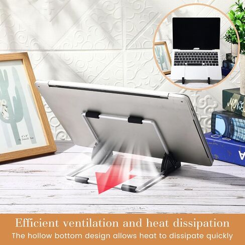 Blulu 12 Pack Adjustable Tablet Stand 6.5" x 6.1" Aluminum Alloy Foldable Book Display Stand with Non-slip Portable Tablet Holder for Laptop Phone Plate Picture Frames Photos Magazine in Saudi Arabia