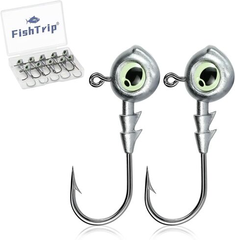 3D Eyes Swimbait Fishing Jig Heads, 10/15 Pack Weighted Trout Walleye Jig Heads Bass Hooks for Freshwater Saltwater Fishing 1/8oz 3/16oz 1/4oz 3/8oz in Saudi Arabia