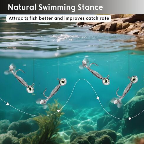3D Eyes Swimbait Fishing Jig Heads, 10/15 Pack Weighted Trout Walleye Jig Heads Bass Hooks for Freshwater Saltwater Fishing 1/8oz 3/16oz 1/4oz 3/8oz in Saudi Arabia