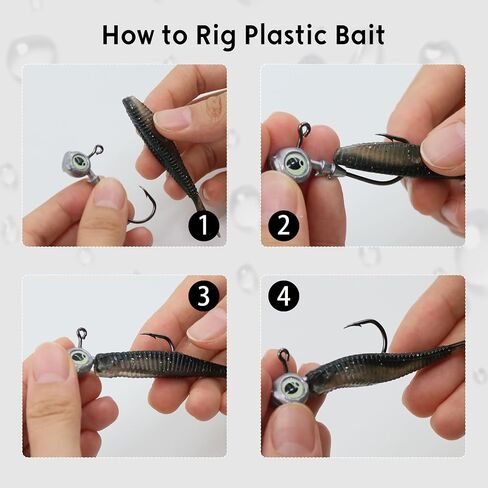 3D Eyes Swimbait Fishing Jig Heads, 10/15 Pack Weighted Trout Walleye Jig Heads Bass Hooks for Freshwater Saltwater Fishing 1/8oz 3/16oz 1/4oz 3/8oz in Saudi Arabia