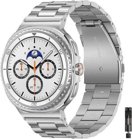 أشرطة معدنية متوافقة مع Samsung Galaxy Watch 8 Classic Band 46mm ، Galaxy Watch 8 Band 44mm 40mm ، معصم حزام من الفولاذ المقاوم للصدأ من أجل Samsung Watch 8 فرق كلاسيكية للنساء in Kuwait