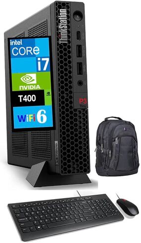 Lenovo ThinkStation Workstation Mini Desktop (Intel i7-14700, T400 4GB, 16GB DDR5, 2TB PCIe SSD, WiFi 6, Bluetooth 5.3, 300W PSU, RJ-45, 3 mini Display Port, Win 11 Pro) w/Premium Backpack in Saudi Arabia