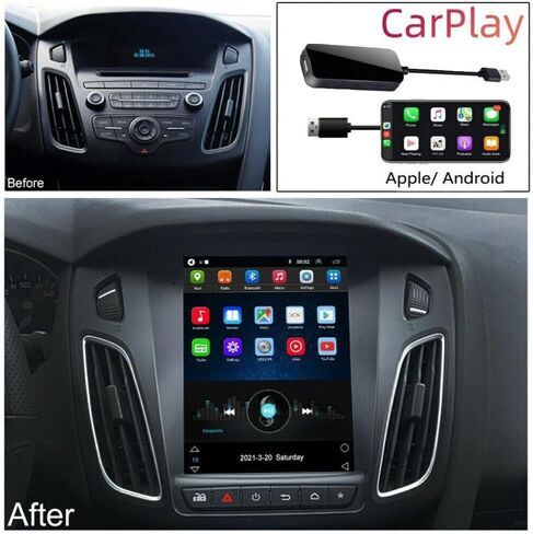 Android 13.0 Double DIN Car Stereo 9.7 بوصة HD شاشة اللمس الصوت متعدد الوسائط مع Carplay Android Auto GPS Radio Camera Bluetooth for Ford Focus 2012-2018 in Kuwait