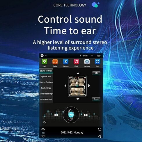 Android 13.0 Double DIN Car Stereo 9.7 بوصة HD شاشة اللمس الصوت متعدد الوسائط مع Carplay Android Auto GPS Radio Camera Bluetooth for Ford Focus 2012-2018 in Kuwait