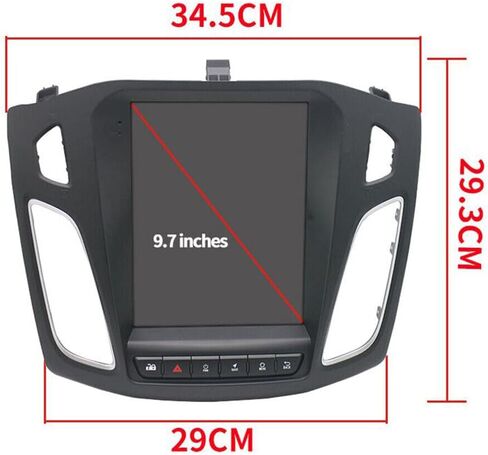 Android 13.0 Double DIN Car Stereo 9.7 بوصة HD شاشة اللمس الصوت متعدد الوسائط مع Carplay Android Auto GPS Radio Camera Bluetooth for Ford Focus 2012-2018 in Kuwait