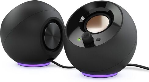 Creative Pebble SE Minimalist 2.0 USB-C Powered PC Speakers with RGB Lighting​, 3.5 mm AUX-in, Up to 4.4W RMS Power for Computers and Laptops (Black) (Renewed) in Saudi Arabia