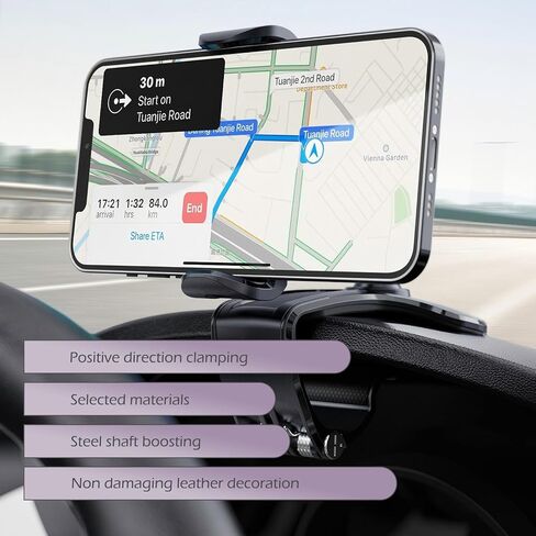 حامل الهاتف الخليوي للسيارة ، نوع المفصلات من نوع التواء الربيع مقطع عالمي قابلة للتعديل شمس شمس القائمة الخلفية مرآة الملاحة ، ملحق السفر الإضافي لمعظم السيارات (أسود) in Kuwait