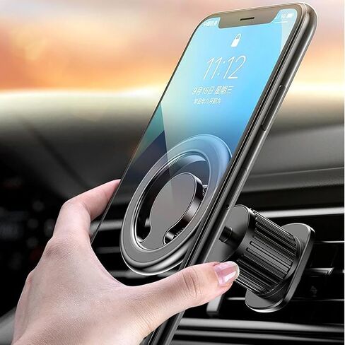 حامل هاتف السيارة المغناطيسي الفائق ، الذي تم ترقيته الأقوى إلى Magsafe Car Mount ، حامل هاتف السيارة المغناطيسي للسيارة ، مناسبًا لـ iPhone 16 ، 15 ، 14 ، 13 ، سلسلة ، Magsafe Asse والمزيد - Black - Black in Saudi Arabia