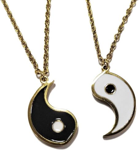 MANZHEN Gold Silver Yin Yang Pendant Necklace for Couples in Kuwait