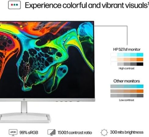 HP 527SF Series 5 27 "FHD 1920X1080 IPS Monitor ، 100Hz ، 99 ٪ SRGB ، 1500: 1 ، 5MS ، Black/Silver (2025 Model) (متجدد) in Kuwait