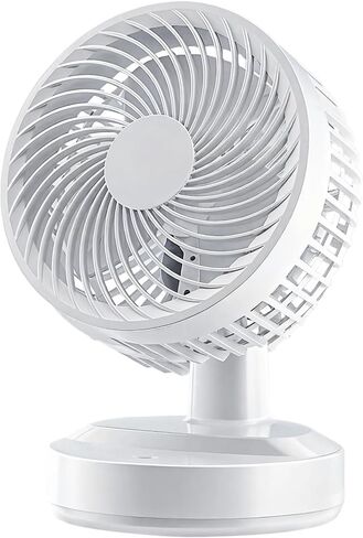 USB Desk Fan with Oscillation, Silent and Strong Airflow, 70° Horizontal Coverage, Compact for Office and Dorm Use in Saudi Arabia