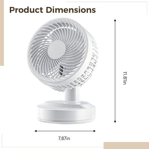 USB Desk Fan with Oscillation, Silent and Strong Airflow, 70° Horizontal Coverage, Compact for Office and Dorm Use in Saudi Arabia