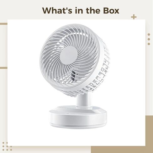 USB Desk Fan with Oscillation, Silent and Strong Airflow, 70° Horizontal Coverage, Compact for Office and Dorm Use in Saudi Arabia