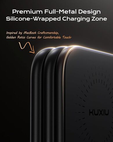 QI2.2 25W شاحن لاسلكي مغناطيسي ، قابلة للطي 3 في محطة شحن سفر لـ iPhone 17/16/15/14/13/12 ، 5W لـ Apple Watch & Airpods ، تصميم سبيكة الألومنيوم ، محول 45W GAN ، رمادي ، in Saudi Arabia
