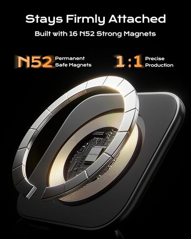 QI2.2 25W شاحن لاسلكي مغناطيسي ، قابلة للطي 3 في محطة شحن سفر لـ iPhone 17/16/15/14/13/12 ، 5W لـ Apple Watch & Airpods ، تصميم سبيكة الألومنيوم ، محول 45W GAN ، رمادي ، in Saudi Arabia