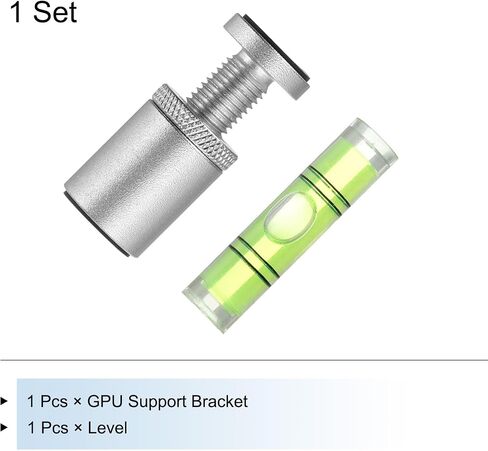 Graphics Card GPU Support Bracket, GPU Stand Holder 25-36mm Adjustable for Desktop Video Card with Level, Aluminum Silver in Saudi Arabia