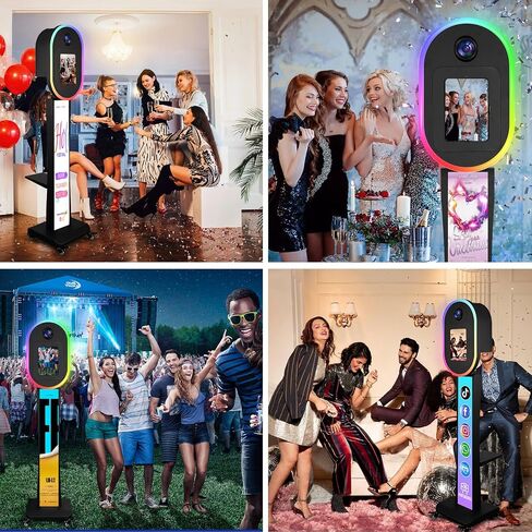 Photo Booth Machine for iPad and Camera,2-in-1 Selfie Station Shell Stand Photobooth,RGB Light Box and RGB Fill Ligh, Flight Case for Parties in Kuwait
