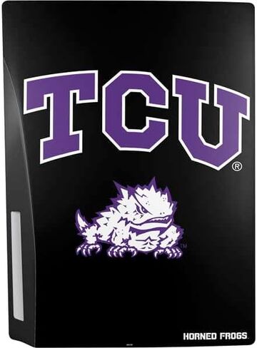 ألعاب Skinit Scenit Gaming Skin متوافقة مع حزمة PS5 - تصميم شعار TCU Christian University TCU المرخصة رسميًا in Saudi Arabia