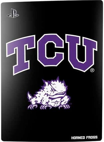 ألعاب Skinit Scenit Gaming Skin متوافقة مع حزمة PS5 - تصميم شعار TCU Christian University TCU المرخصة رسميًا in Saudi Arabia
