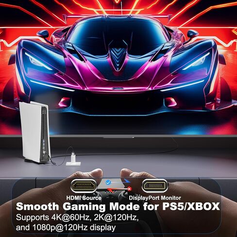 Active HDMI to DisplayPort Cable 6FT, 4K 60Hz 1080p 120Hz, Unidirectional HDMI Source to DP Monitor Display Port Cable Compatible for PC, Laptop, Computer, NVIDIA, AMD, PS5/4, Xbox in Kuwait