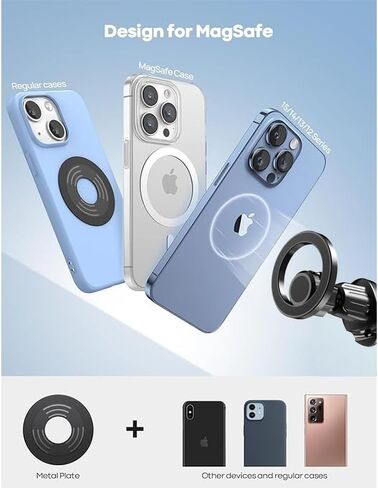 for MagSafe Car Mount [16 Strong Magnets] Magnetic Air Vent Car Phone Holder, Hands Free Cell Phone Holder, Fit for iPhone 16 15 14 13 12 Series, Cars Accessories Gifts for Men Women in Saudi Arabia