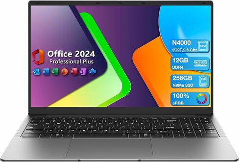 AE86 15.6 "جهاز كمبيوتر محمول Windows 11 ، Intel Celeron N4000 ، ذاكرة الوصول العشوائي 12 جيجا بايت 256 جيجا بايت SSD ، شاشة 1080 بكسل كاملة ، واي فاي مزدوج النطاق ، Mini HDMI ، دفتر سيلف سليم خفيف الوزن للأعمال ، المدرسة ، المنزل in Kuwait