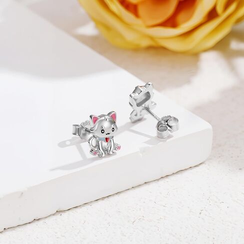 Animal Earrings Sterling Silver Snake/Swan/Octopus/Rabbit/Whale/Dragonfly/Goat/Fox/Antler Deer Studs Earrings Jewelry Gifts for Women Girls Hypoallergenic in Kuwait