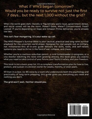 The WW3 Prepper’s Survival Bible: Your Definitive Long-Term Survival Guide | 1000 Days of No Grid Survival Projects, Bug-In Plans, Homesteading, Medicine, Off-Grid Living, Water Filtration & More in Saudi Arabia