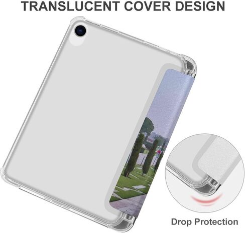 Taj Mahal Thailand Case مع حامل القلم Trifold Trifold Stand متوافق مع iPad Mini 4/5/6 Mini6 （8.3in） in Kuwait