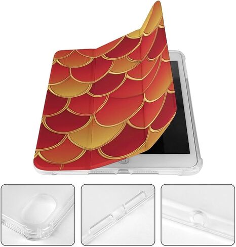 حالة نمط مقياس الأسماك مع حامل القلم رفيع الخفيفة الوزن trifold موقف متوافق مع iPad mini 4/5/6 mini6 （8.3in） in Kuwait