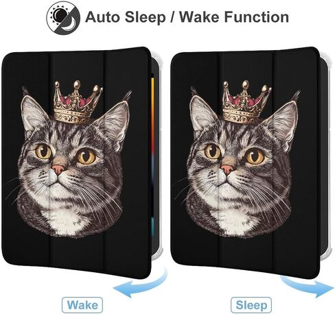 Meow King Smart Cat مع حامل القلم Trifold Slim خفيف الوزن متوافق مع iPad Mini 4/5/6 Mini6 （8.3in） in Kuwait