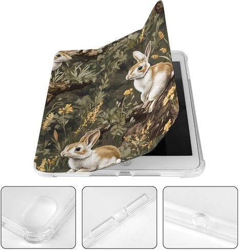 أرانب شجرة الصيد الخريف مع حامل القلم رفيع الخفيفة الوزن trifold حامل متوافق مع iPad mini 4/5/6 mini4/5 （7.9in） in Saudi Arabia