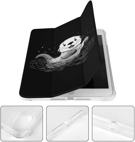 Cute Sea Otter Case with Pen Holder Slim Lightweight Trifold Stand Compatible with iPad mini 4/5/6 Mini4/5（7.9in） in Saudi Arabia