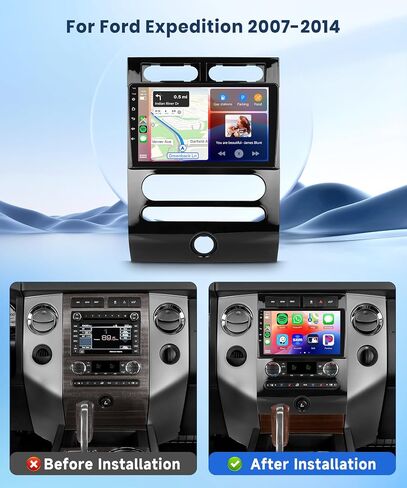 4G+64G CAR Radio for Ford Expedition 2007-2014 Automatic A/C ، Rimoody Android 13 Car Stereo Carplay Android Auto Touchscreen Link Bluetooth FM/RDS GPS WiFi EQ SWC Camera in Kuwait