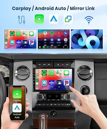 4G+64G CAR Radio for Ford Expedition 2007-2014 Automatic A/C ، Rimoody Android 13 Car Stereo Carplay Android Auto Touchscreen Link Bluetooth FM/RDS GPS WiFi EQ SWC Camera in Kuwait