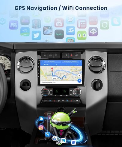 4G+64G CAR Radio for Ford Expedition 2007-2014 Automatic A/C ، Rimoody Android 13 Car Stereo Carplay Android Auto Touchscreen Link Bluetooth FM/RDS GPS WiFi EQ SWC Camera in Kuwait