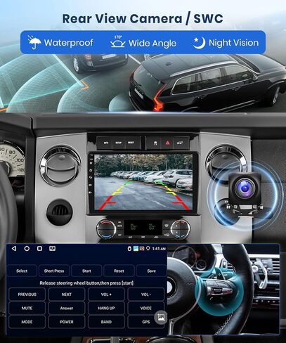 4G+64G CAR Radio for Ford Expedition 2007-2014 Automatic A/C ، Rimoody Android 13 Car Stereo Carplay Android Auto Touchscreen Link Bluetooth FM/RDS GPS WiFi EQ SWC Camera in Kuwait