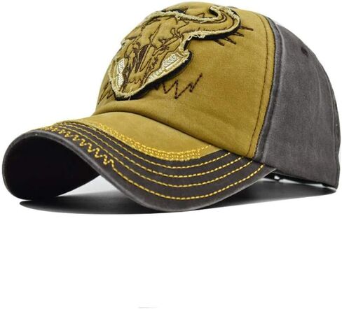 Vintage Bull Embroidery Baseball Cap Men Women Cotton Outdoor Street Golf Hat in Kuwait