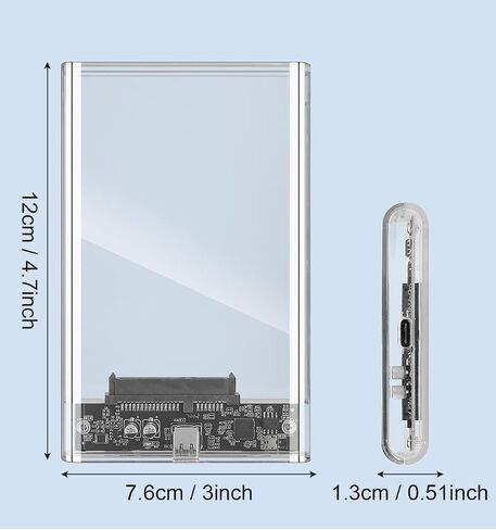 2.5 "حاوية القرص الصلب 5 جيجابت في الثانية USB C 3.1 إلى SATA III محول خالية من الأدوات لمدة 2.5 بوصة SSD و HDD 7MM/9.5 مم محرك أقراص خارجي ، حتى 5 تيرابايت in Saudi Arabia