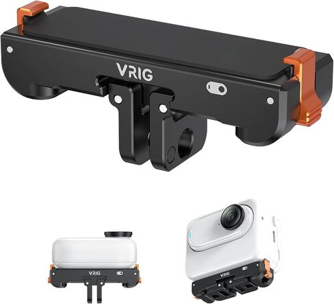 VRIG Magnetic Quick Freex Mount مع منفذ الشحن لـ Insta 360 GO 3 / GO 3S ، AC-39 Action Camera Adapter Vlogging ، 1/4 "ملولب و 2-شرق ، من أجل Tripods & Selfie Sticks in Kuwait