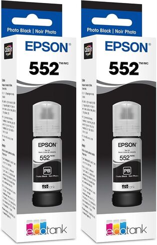 حبر زجاجة Epson Claria ET Premium T552120 عالي السعة - أسود للصور (عبوة من قطعتين) in Kuwait