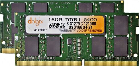 DOLGIX 32GB KIT (2x16GB) DDR4 2400MHz PC4-19200 Non-ECC Unbuffered 1.2V CL17 2Rx8 Dual Rank 260 Pin SODIMM Laptop Notebook Memory Ram Module Upgrade in Kuwait