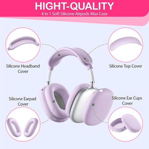 Silicone Case Cover for AirPods Max Headphones, Ear Pad Case Cover/Ear Cups Cover/Headband Cover for AirPod Max (2024/2020) (Wine red) in Saudi Arabia